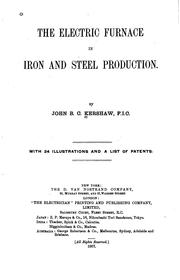 Cover of: The electric furnace in iron and steel production. | John B. C. Kershaw