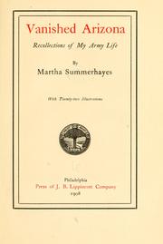 Vanished Arizona by Summerhayes, Martha