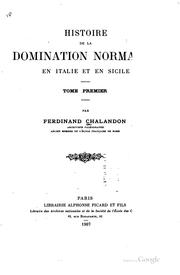 Cover of: Histoire de la domination normande en Italie et en Sicile ... by Ferdinand Chalandon
