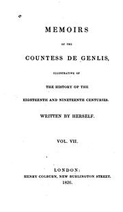 Memoirs of the Countess de Genlis by Stéphanie Félicité, comtesse de Genlis