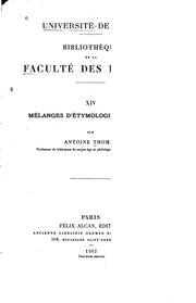 Cover of: Mélanges d'étymologie française