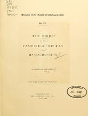 Cover of: The birds of the Cambridge region of Massachusetts. by Brewster, William