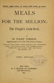 Cover of: Meals for the million by Juliet Corson