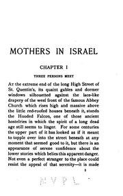 Cover of: Mothers in Israel: a study in rustic amenities