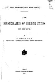 Cover of: The disintegration of building stones in Egypt.