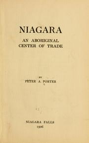 Cover of: Niagara, an aboriginal center of trade