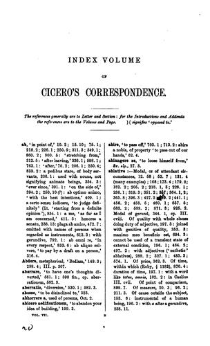 The correspondence of M. Tullius Cicero by Cicero