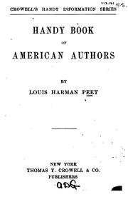 Cover of: Handy book of American authors