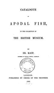 Cover of: Catalogue of apodal fish by British Museum (Natural History). Department of Zoology
