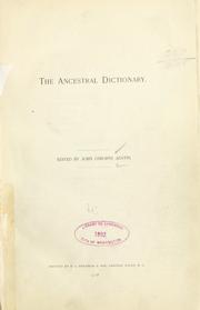 Cover of: The ancestral dictionary. by John Osborne Austin