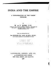 Cover of: India and the empire: a consideration of the tariff problem