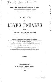 Cover of: Colección de leyes usuales de la República Oriental del Uruguay.