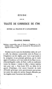 Étude sur le traité de commerce de 1786 entre la France et l'Angleterre by François Dumas