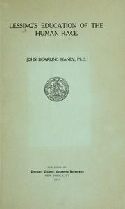 Cover of: Lessing's Education of the human race by John Dearling Haney