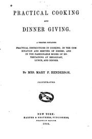 Cover of: Practical cooking and dinner giving. by Mary F. Henderson