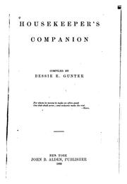 Cover of: Housekeeper's companion
