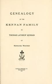 Cover of: Genealogy of the Kennan family