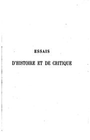 Cover of: Essais d'histoire et de critique by Albert Sorel