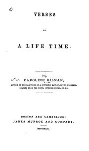 Verses of a life time by Caroline Howard Gilman