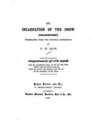 An incarnation of the snow .. by Bain, F. W.
