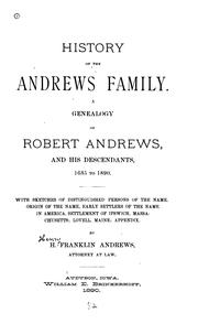 Cover of: History of the Andrews family. by H. Franklin Andrews