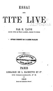Cover of: Essai sur Tite Live by Hippolyte Taine