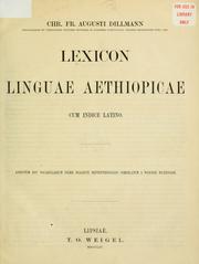 Cover of: Lexicon linguae Aethiopicae by August Dillmann