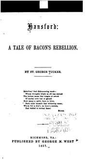 Cover of: Hansford: a tale of Bacon's rebellion.