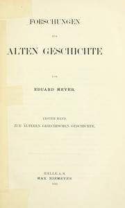 Cover of: Forschungen zur alten geschichte