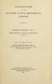 Cover of: The Lincoln-Douglas debates of 1858