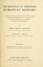 Cover of: Readings in modern European history | James Harvey Robinson