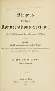 Cover of: Meyers grosses Konversations-Lexikon.