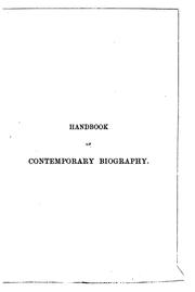 Cover of: Handbook of contemporary biography