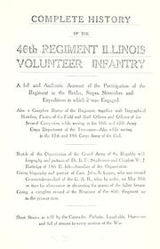 Complete history of the 46th regiment, Illinois volunteer infantry by Jones, Thomas B.