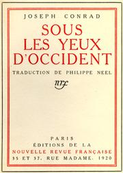 Cover of: Sous les yeux d'occident by Joseph Conrad