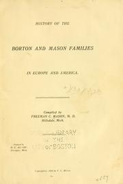 Cover of: History of the Borton and Mason families in Europe and America. by Freeman Clark Mason