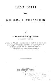 Cover of: Leo XIII And Modern Civilization