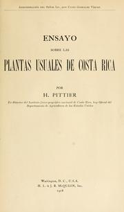 Cover of: ... Ensayo sobre las plantas usuales de Costa Rica by Henri Pittier