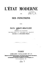 Cover of: L'E ́tat moderne et ses fonctions