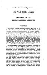 Cover of: Catalogue of the Duncan Campbell collection. by New York (State). State Library, Albany. Duncan Campbell Collection.