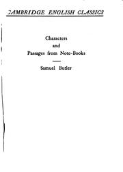 Cover of: ... Characters and passages from note-books