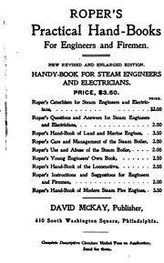 Cover of: Hand-book of modern steam fire-engines: including the running, care and management of steam fire-engines and fire-pumps