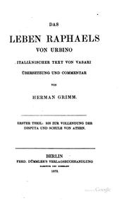 Cover of: Das leben Raphaels von Urbino: italiänischer text von Vasari