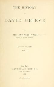 Cover of: The history of David Grieve