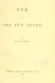 Cover of: Fur and the fur trade