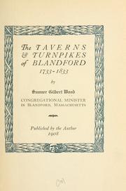 Cover of: The taverns and turnpikes of Blandford, 1733-1833