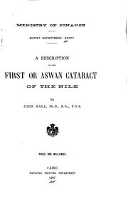 Cover of: A description of the First or Aswan cataract of the Nile