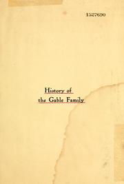 History of the Gable family by Frank Allaben