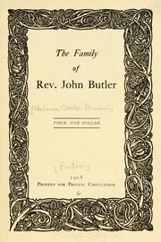 Cover of: The family of Rev. John Butler ...