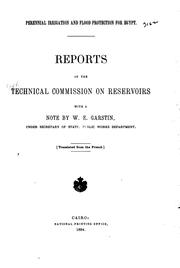 Cover of: Perennial irrigation and flood protection for Egypt.: Reports of the Technical Commission on Reservoirs